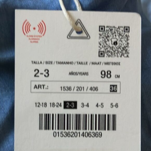 ZARA Kids | Blue | FLOWY DENIM DRESS - Picture 4 of 6